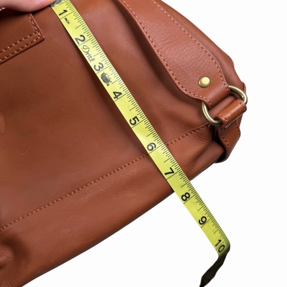 Wilson Leather Brown Small Shoulder Bag Genuine Leather Brass Hardware Y2K - Picture 10 of 11